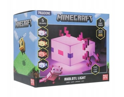 MINECRAFT LAMPKA NOCNA WIELOKOLOROWA AXOLOTL