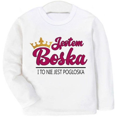 Bluzka koszulka dł. rękaw Jestem boska r. 86