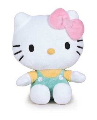 HELLO KITTY zielono-żółta pluszowa 25 cm