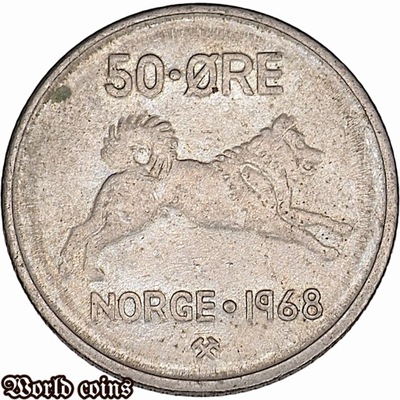 50 ORE 1968 NORWEGIA
