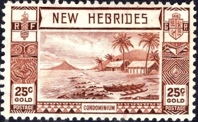 condominium New Hebrides 25 c.czysty *