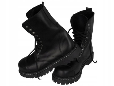 KULTOWE Glany STEEL-NOSE 10 SKÓRA rozm 40