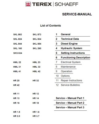 Terex Schaeff Service Manual