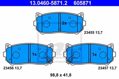 КОЛОДКИ ГАЛЬМІВНІ ЗАД ATE 13.0460-5871.2