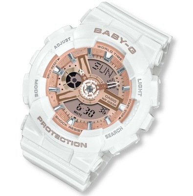 Biały zegarek damski Casio Baby-G BA-110X + Grawer