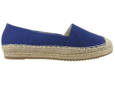 Granatowe espadryle płaskie buty damskie 38