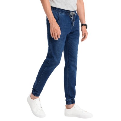 Spodnie męskie jeansowe joggery niebieskie OM-PADJ-0106 XXL
