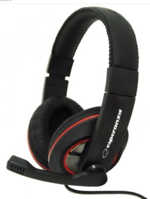 SŁUCHAWKI Z MIKROFONEM NAUSZNE PRZEWODOWE CZARNE