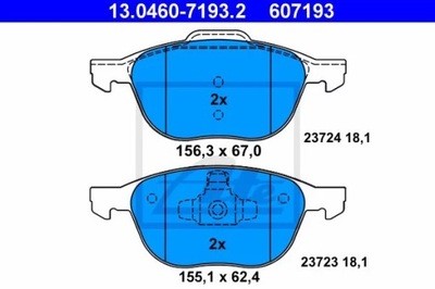 КОЛОДКИ HAM.PRZOD FORD FOCUS II 04- 13.0460-7193.2