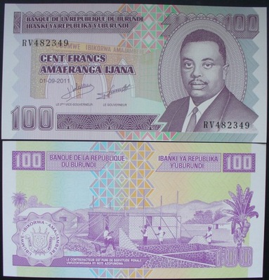 Burundi 2011 100 FRANKÓW UNC._P44b_____9274