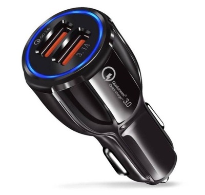 TRAGALUZ DISPOSITIVO DE CARGA DE AUTOMÓVIL 2XUSB 12/24V QUICK CHARGE 3.0 3,1A UNIVERSAL  