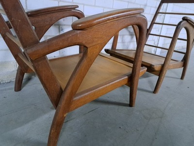tekowy stary retro vintage fotel , rama fotela, design 2 szt PRL 60/70