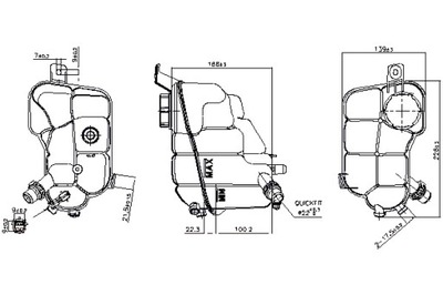 NISSENS DEPÓSITO DE EXPANSIÓN DEL RADIADOR VOLVO S80 II V70 3 XC60 I  