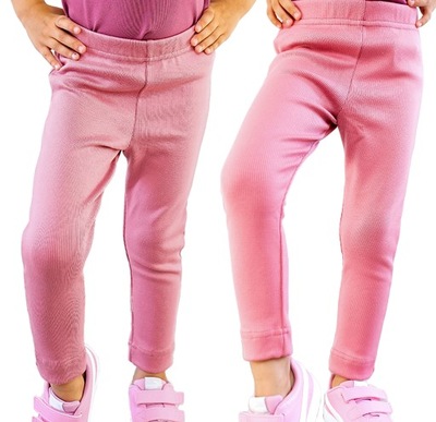 Legginsy prążkowane spodnie getry 104 RÓŻOWE- BAYA