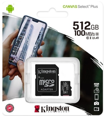 KINGSTON 512GB KARTA MICRO SD SDCS2 + ADAPTER SD