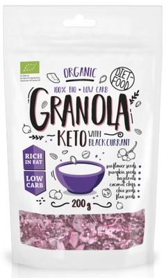 Chrupiąca GRANOLA KETO CRUNCHY Porzeczka BIO 200g