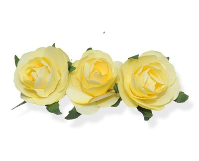 Różyczki papierowe róża jasno żółta 4,5cm 3szt