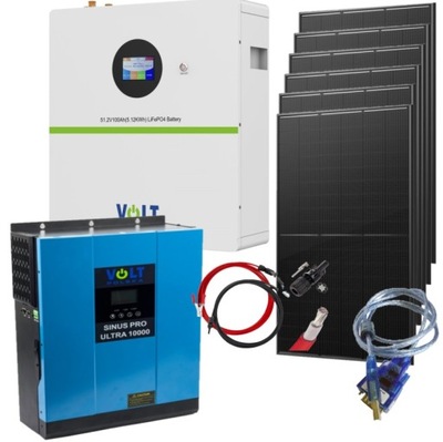 JUEGO SOLARNY BALASTO SOLARNA 5000W LIFEPO4 230V UPS MAGAZYN ENERGII  