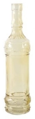 Butelka szklana duża wąski wazon 31 cm jasny żółty
