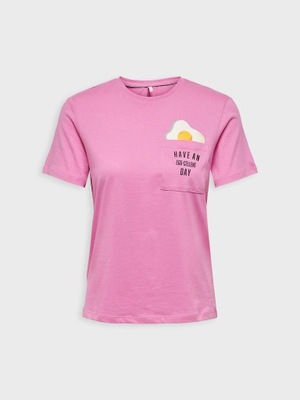 Only różowy t-shirt z nadrukiem M
