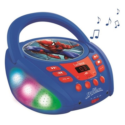Świecący odtwarzacz CD Bluetooth Spider-Man