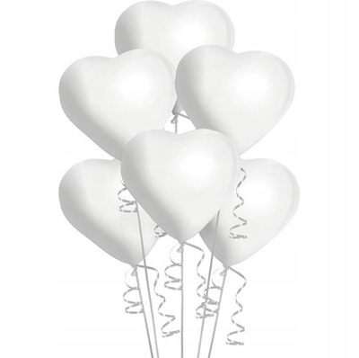 Balony serca białe ślub komunia walentynki 50szt