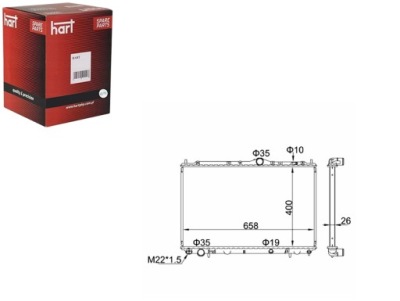 Радиатор volvo s40 v40 1.6-2.0 96- hart фото №1