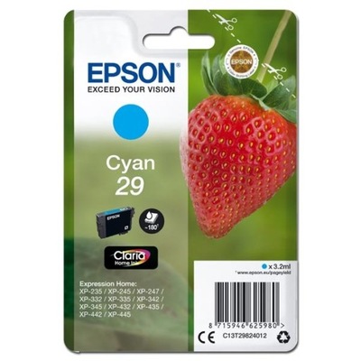 Epson oryginalny ink / tusz C13T29824012, T29, cyan, 3,2ml, Epson Expressio