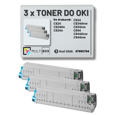 Toner do OKI C824 C834 C844 47095704 3-pak black