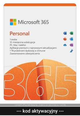 Microsoft Office 365 Personal - 5 stanowisk dla Windows i MACOS