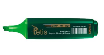 Zakreślacz płaski ścięta końcówka 5mm zielony TETIS
