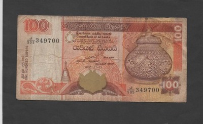 BANKNOT SRI LANKA -- 100 RUPEES -- 2005 rok