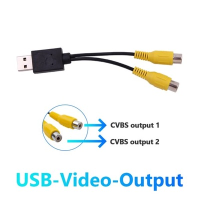 USB To CVBS RCA Video Output Adapter Box interface connect to TV Monitor