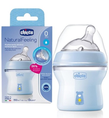 CHICCO BUTELKA NATURAL FEELING 0m+ 150ml BLUE 3626