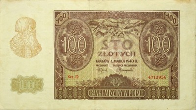 Polska - BANKNOT - 100 Złotych 1940