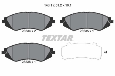 ZAPATAS DE FRENADO DAEWOO PARTE DELANTERA LANOS 14/NUBIRA/LEGANZA 2323401  