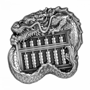 Czad: Fortune Symbols: Chinese Dragon Abacus 1oz Ag 2023 HR Antiqued Coin