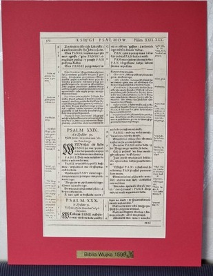 1599 BIBLIA WUJKA, karta w passepartout