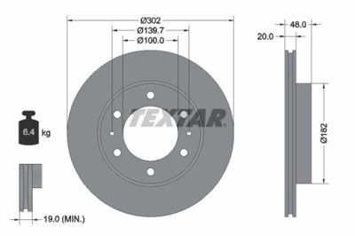 2 PIEZAS DISCO DE FRENADO TOYOTA PARTE DELANTERA LAND CRUISER -96/VW TARO 92080400  