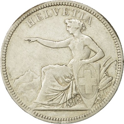 Szwajcaria, 5 Francs, Helvetia, 1874, Bern, Srebro