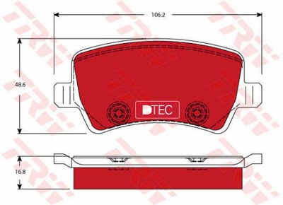 КОЛОДКИ ТОРМОЗНЫЕ ЗАД TRW GDB1685DTE