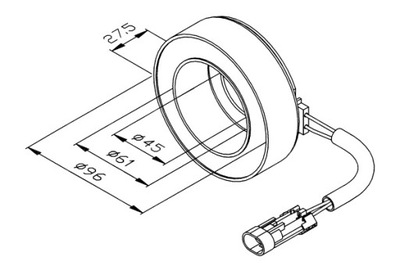 Катушка сцепления компрессор кондиционера sanden sd7v16 фото №1