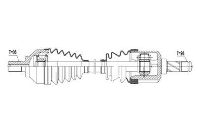 Приводной вал приводная volvo eng. 2.4awd v50 04- левая, mtm/ фото №1