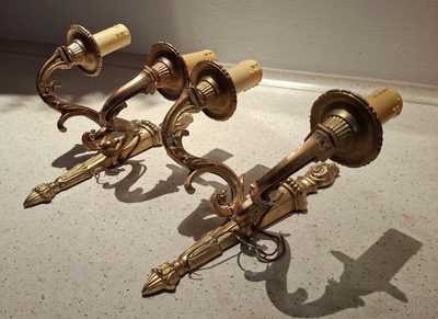 KINKIETY EMPIRE FRANCJA MOSIĄDZ 50s 2 SZTUKI