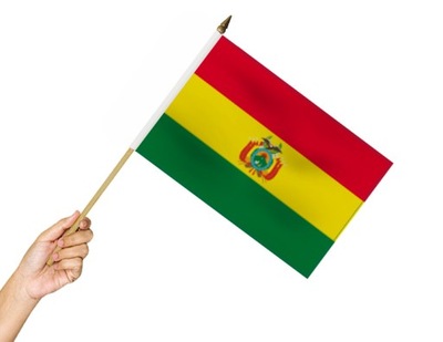Flaga na patyku Boliwia 45x30 Flagi Boliwii
