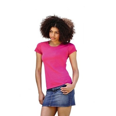 KOSZULKA DAMSKA Fruit of The Loom T-SHIRT DAMSKI Fuchsia S