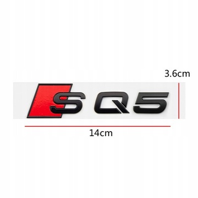 EMBLEMA INSIGNIA LOGOTIPO PARA AUDI SQ5 NEGRO 14X3.6CM  