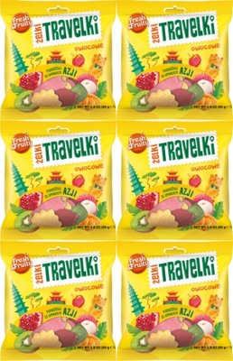 WAWEL Fresh&Fruity Żelki Travelki smaki AZJI 80g x6