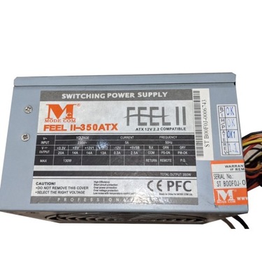 Zasilacz MODECOM FEEL II 350 W 6PIN ATX 2 x SATA