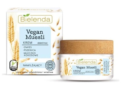 BIELENDA VEGAN MUESLI KREM NA DZIEŃ/NOC NAWILŻAJĄCY DO SKÓRY SUCHEJ